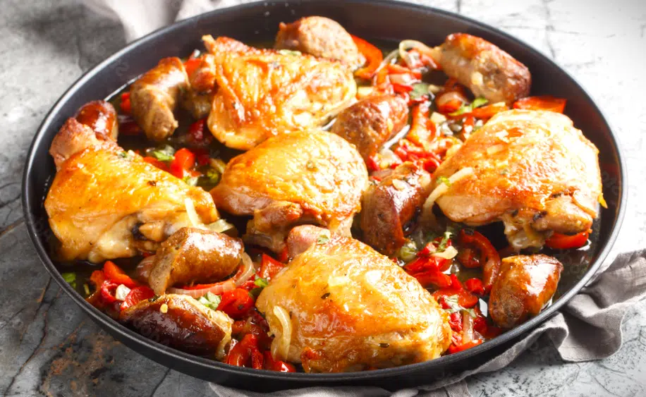 Delicious Chicken Cobbler in Baking Dish